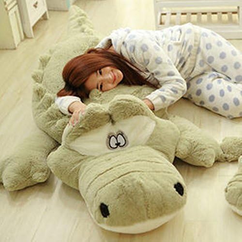 Super Large Stuffed Animal Crocodile Pillows Soft Plush Toys (90cm, Green)