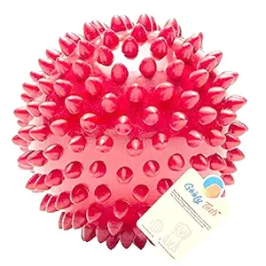 Goofy Tails Studded Spike Rubber Ball for Dogs | Dog Toy for Medium and Large Breeds (Red, Medium)