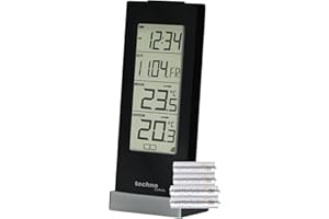 Technoline WS 9767 - Stazione meteorologica digitale con batterie e orologio radiocontrollato, colore: Nero