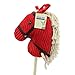 Sweety-Toys 6755 " RED Sugar " CORD COTTON hobby horse with sounds