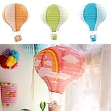 aerwo Rainbow Hot Air Ballon Papier Laterne für Geburtstag Party Hochzeit Dusche Decor, hellrosa, 1 Stpck - 7