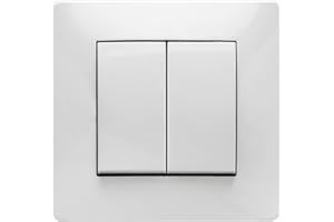 FAMATEL – Doble conmutador | Interruptor de empotrar | Serie Habitat 15 | Fácil instalación | Alta estanqueidad del producto | 10A | 250V | Blanco