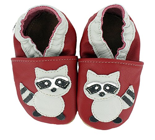 HOBEA-Germany Unisex Babies' Krabbelschuhe Waschbär Baby Shoes & Slippers Red Size: 8.5/9 UK Child