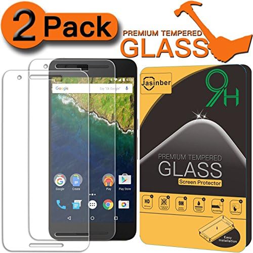 [2-Pack] Nexus 6P Screen Protector, Jasinber [Tempered Glass] Screen Protector for Google Nexus 6P with [9H Hardness] [Anti-Scratch] [Anti-Fingerprint]