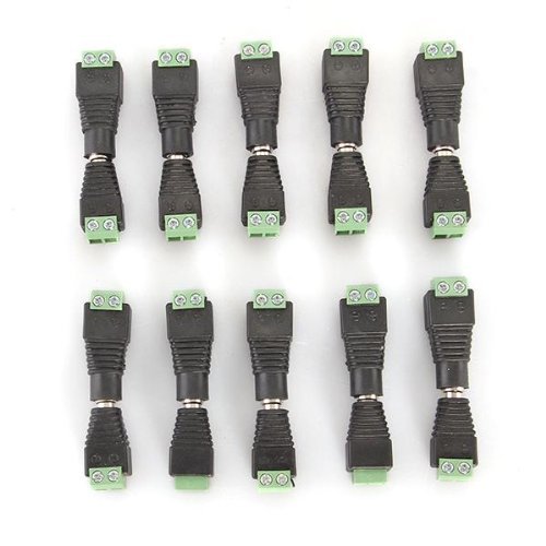 SODIAL(R) 10 Paar DC Buchse + DC Stecker Schraubstecker Schraubklemmen Adapter 2,1×5,5mm - 3
