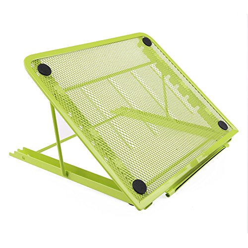 Laptopständer, belüftet, verstellbar, Metall Ineinander Notebook Standplatz, 24x19CM / 9.45×7.48Inch (grün) - 3