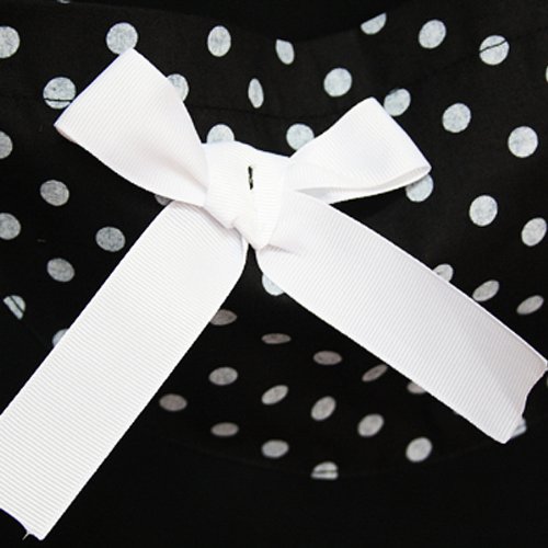 Foxnovo® Fashion Dots Muster Sleeveless Halter-Neck Style Baumwolle Tuch Schürze Küche Schürze schwarz - 7