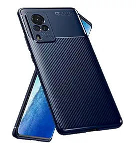 Golden Sand for Vivo X60 Pro Back Phone Cover Drop Tested Shock Proof Slim Armor Aramid Carbon Fibre Rugged TPU Case for Vivo X60 Pro, Blue