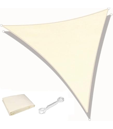 Tenda A Vela Ombreggiante Triangolare Bianca Parasole 5x5x5 Metri Ombra Veranda Giardino Rinforzata Mt 5x5x5 TRIANGOLARE BIANCO