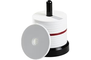 My Plast Schockbesteck Schocken Set mit 14 Scheiben - 13 Weiß + 1 Rot - Schock Besteck zum Knobeln, Meiern, Mörkeln, Jule, Maxen - Hochwertiger Würfelspiel Knobelspiel Schockturm aus Kunststoff