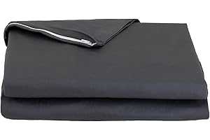 FULI 100% Cotton Zippered Futon Cover, Japanese Futon Mattress Cover, Shikibuton, Made in Japan (Twin, Dark Gray)