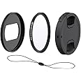 4-Piece Lens Adapter Kit for Canon Powershot G5X Mark II and for Sony ZV-1 II, ZV-1, RX100VI, RX100VII, RX100M6, RX100M7 (Filter Adapter/UV Filter/Lens Cap/Cap String)
