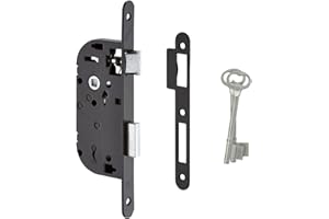 METALUX série 670 NF - Serrure à encastrer Réversible sans démontage avec Gâche et Clé L Porte de chambre | Porte de Toilettes | Porte de salle de bain | Porte de bureau (Axe 40)