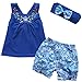 EFE 3pcs Toddler Infant Girls Floral Outfits Headband+Vest Top+Shorts Clothes Set 18-24 Months