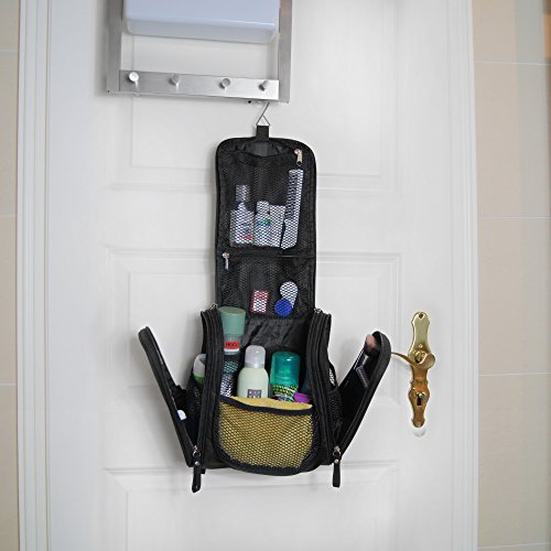 Geräumiger Premium Kulturbeutel zum Aufhängen | Große Reise-Kulturtasche für Frauen & Männer | Wasserresistente Waschtasche mit vielen Fächern | XXL-Kosmetiktasche mit Henkel - 3