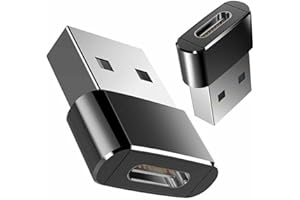 GENERIC USB to USB C Adapter for i-Phone 16 15, PD 20W USB-C Type C Fast Car Charger Adapter Plug for i-Phone 14, 13, 12, 11, Sam-sung S24, S23, S22 S21 S20 and More, Type C Female to USB A Male (Black)