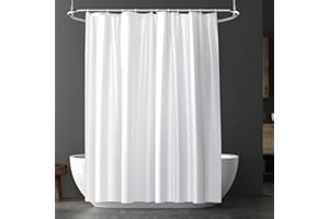 URAQT Cortina de Ducha, 180 X 180cm Cortina Baño Tela Impermeable Antimoho con 12 Anillos, EVA Shower Curtain Lavable, Cortina Bañera para Baño, Ducha, Bañera, Impermeable, Resistente al Moho