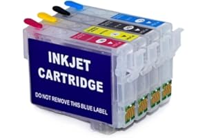 Inkpro 4 wiederbefüllbare Tintenpatronen E 603 XL Black, Cyan, Magenta, Yellow für XP- 2100 2105 3100 3105 3150 3155 4100 4105 4150 4155 WF- 2810 2820 2830 2835 2840 2850 2870