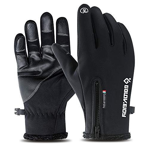 Golovejoy Waterproof Touchscreen Windstopper Cycling Gloves For Winter Warm Outdoor Sport As Cycling Climbing Driving, Full Finger And Adjustable Size Design