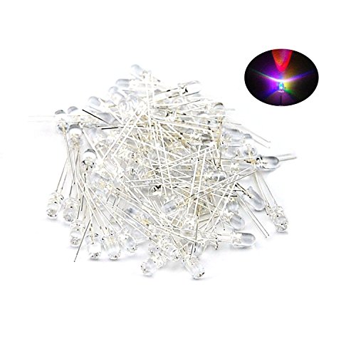 Preisvergleich Produktbild Eastlion 100x LED 5mm RGB wasserklar Leuchtdioden Dioden rund