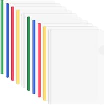 10 Chemises à Reliure Coulissante A4 - Transparentes, Protection Documents - Bureau, École, Maison