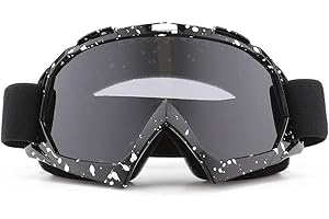 SPOSUNE Motorcycle Goggles, ATV Dirt Bike Off Road Racing MX Riding Goggle Anti-Scratch Dustproof Bendable UV400 Eyewear Padded Soft Thick Foam,Adjustable Strap Adults' Cycling Motocross