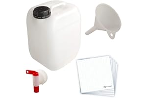 ‎TREVENDO Trevendo 5 Liter Leerkanister DIN 51 inkl. Trichter, Auslaufhahn und 5 Etiketten