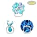 Produktbild OXone Pop Handy Finger Ring-Halterung Ständer Sockel mit Drei Auto Mount-Blue Hawaii Flower-Blue und Grün Deer Silhouette mit Antlers-Blue Fire
