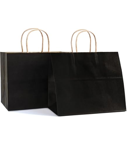 GIFTSAY 100 stuks zwarte feestzakken, 15 x 8 x 21 cm