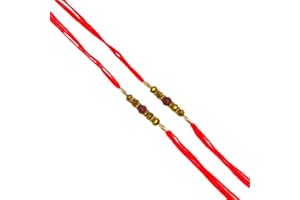 INDIABIGSHOP Set of Two Rakhi, Stone & Moti, Thread. Rakhi, Raksha Bandhan Gift for Your Brother Vary Color and Multi Design