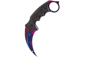 ARI KNIVES ARIKnives Elite - Counter Karambit Skin Knife CS GO Streik Messe Jagdmesser taktisches Überlebens Camping Werkzeug (Black Pearl Galaxy)