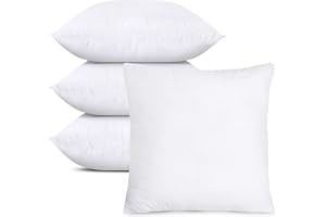 Viste tu hogar, Pack 4 Relleno de Cojín 45x45cm Fibra de Poliéster con Cremallera Invisible Suavidad y Soporte Óptimos Ideal para Todas Las Estaciones, Fabricado en España