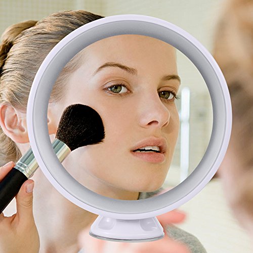 eBasic Kosmetikspiegel Beleuchtet mit 5 / 7-facher Vergrößerung und Saugnapf-Grundplatte Warmem LED Licht, 360º Drehbar für Makeup (USB Laden) (5 x VergrößErung) - 6