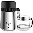 4L Countertop Water Distiller Machine w/Glass Container, 750W Distilled Water Purifier Filter Stainless Steel Interior Distilling Pure Water Maker for Home Office Travel, UK Plug (Black)