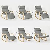 SoBuy® Schaukelstuhl mit Tasche (verstellbares Fußteil),Relaxstuhl,Relaxsessel,Belastbarkeit 150kg, FST18-BR - 8