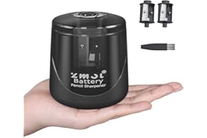 ZMOL Battery Operated Automatic Electric Pencil Sharpener, Quick Sharpener Pencil Sharpener, Portable Pencil Sharpeners for Kids, for No.2/Color Pencils (6-8mm), School/Classroom/Office/Home/Black
