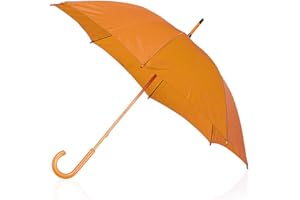 Lote 5 Paraguas Automatico Naranja de Publiclick, Medidas Ø104X89 Apertura automatica, Madera y poliesterparaguas Clasicos Colores (Naranja)