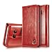 Produktbild Roreikes Neue Art und Weise Crazy Horse Luxus echtes Leder-Mappen-Karten-Slot-Abdeckung Schlag-Fall mit Standplatz für Samsung Galaxy S7 - Rot