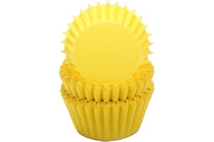 Miss Bakery's House® Mini moldes para magdalenas - papel - estándar - Ø 32 mm x 20 mm - amarillo - 200 piezas - pastelería - confitería - para pastelitos y chocolates - tartaletas
