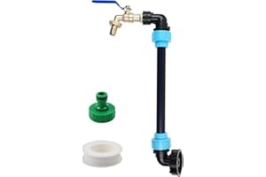 STEEIRO IBC Schwanenhals 3/4" Auslaufhahn,IBC Adapter Tank Ventil Auslaufhahn Wasserhahn für Regenwassertank Regen Auslass Wasserhahn IBC Adapter