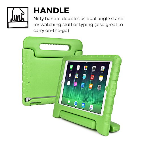 iPad Mini 3 2 1 hülle fur kinder, COOPER DYNAMO Beanspruchbare, strapazeirfähige, robuste, gepolsterte Hartschalenhülle mit integriertem Griff, Standfunktion & durchsichtigem Displaysschutz (Grün) - 5