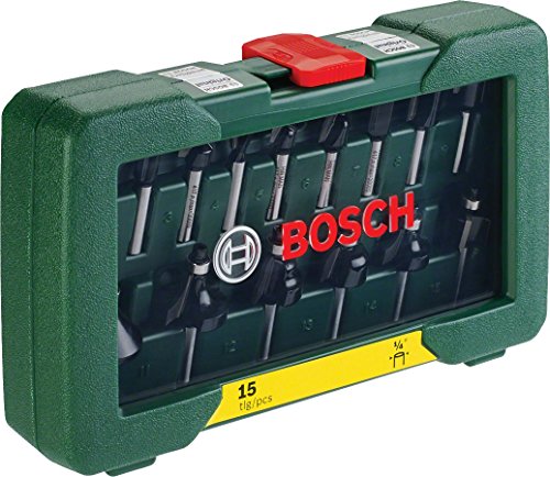 Bosch DIY Fräser-Set HM, 1/4 Zoll-Schaft, 15tlg. - 2