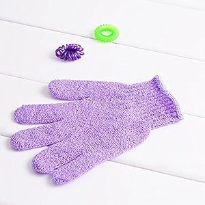 5 Pairs Nylon Scrub Cloth Gloves Exfoliating Wash Skin Spa Foam Shower Bath Massage Glove Random Color - Image 5