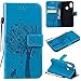 Produktbild Everainy Xiaomi Mi A2 Lite Hülle Silikon PU Leder Flip Wallet Case Gummi Schutzhülle Katze Baum Muster Kartenfach Magnet für Xiaomi Redmi 6 Pro Brieftasche innen TPU Bumper Handyhülle Hüllen (Blau)