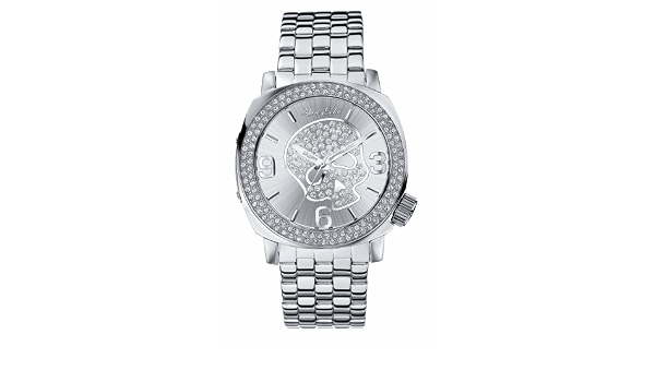 Marc Ecko E15024G2 orologio analogico unisex argento lucido tono Iced, con  dettaglio a forma di teschio : Amazon.it: Orologi