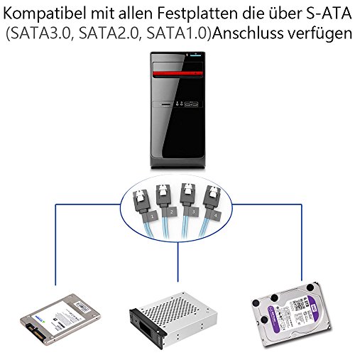 ORICO SATA Kabel 30cm – 60cm SET 4X L – Typ 6Gb für Festplatten Gerade + Stecker Im rechten Winkel, BW90 - 4