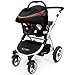 i-Safe System - Hot Chocolate Trio Travel System Pram & Luxury Stroller 3 in 1 Complete With Car Seat + Footmuff + Carseat Footmuff + RainCovers
