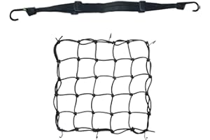 JGYCVBU 1 Rete Ragno Elastica + 1 Corda Elastica, con Ganci, per Fissare i Bagagli Casco Elastici per Portapacchi Moto