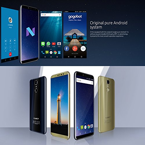 Cubot X18 Smartphone 4G FDD-LTE Android 7.0 5.7 Pollici MTK6737T 1.5GHz Quad Core 3GB RAM+32GB ROM Cameras 13MP+16MP Batteria 3200mAh Impronta Digitale Luce di Notifica
