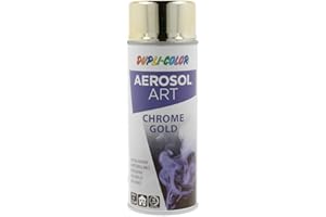 DUPLI-COLOR AEROSOL ART CHROME gold 400 ml, Spraylack für vielseitigen Einsatz, schnelltrocknend, hohe Deckkraft, für Innen- und Außenbereiche geeignet